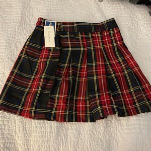 Red,yellow,blue combination skirt.